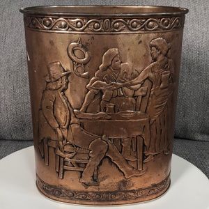 Vintage Copper Weibro Corp Chicago USA waste bin